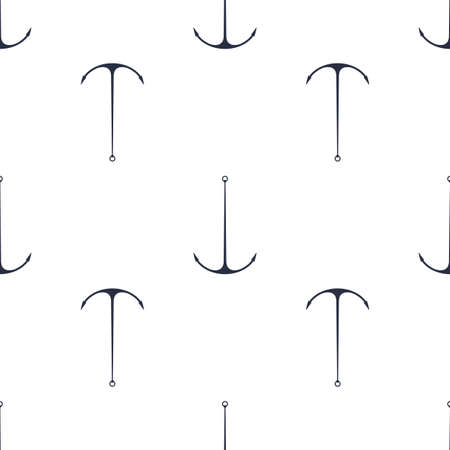 Seamless anchor navy blue pattern with grunge texture. Yacht style design. Template for prints, wrapping paper, fabrics, covers, flyers, banners, posters and placards. Vector illustration.のイラスト素材
