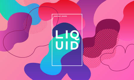 Trendy abstract design template with fluid and liquid shapes. Bright pattern gradient backgrounds....