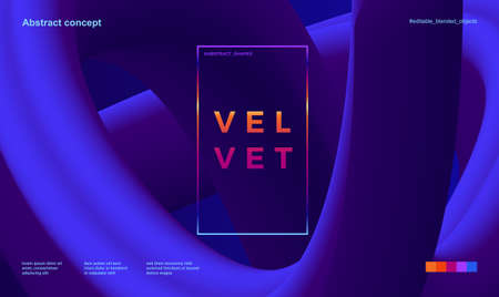 Trendy abstract design template with 3d flow shapes. Dynamic gradient composition. Applicable for landing pages, covers, brochures, flyers, presentations, banners.のイラスト素材