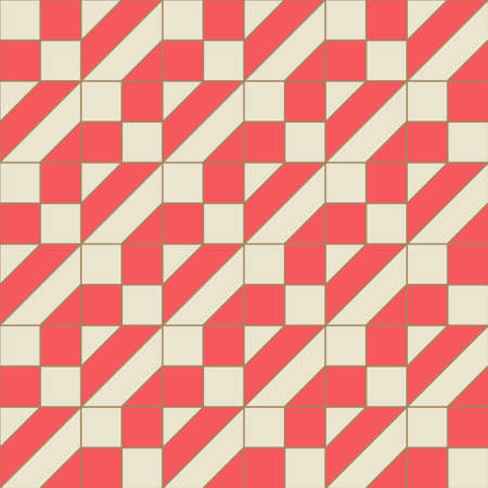 Geometric seamless pattern. Red color holiday collection. Merry Christmas and Happy New year....