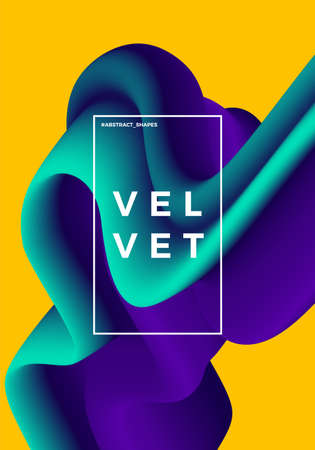 Trendy abstract design template with 3d flow shapes. Dynamic gradient composition. Applicable for covers, posters, placards, brochures, flyers, presentations, banners. Vector illustration. Eps 10のイラスト素材