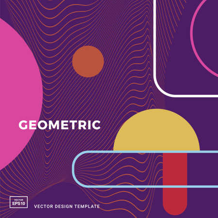 Trendy abstract design template with colourful geometric shapes. Applicable for covers, posters, brochures, flyers, presentations, banners. Vector illustration. Eps 10のイラスト素材