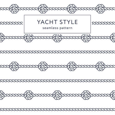 Nautical rope seamless pattern. Yacht style design. Vintage decorative background. Template for prints, wrapping paper, fabrics, covers, flyers, banners, posters and placards. Vector illustration.のイラスト素材