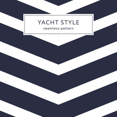 Simple zigzag seamless pattern. Yacht style design. Striped geometric background. Template for prints, wrapping paper, fabrics, covers, flyers, banners, posters and placards. Vector illustration.のイラスト素材