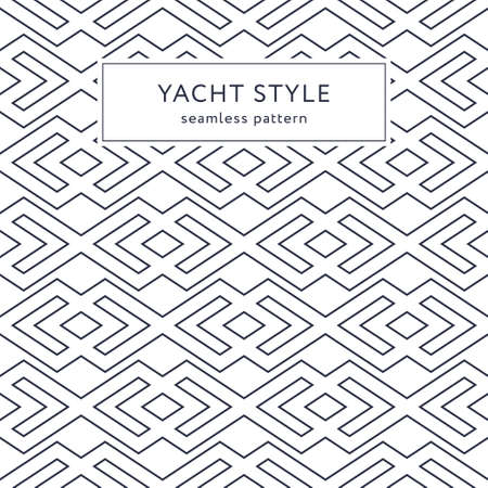 Geometric seamless pattern with outline rhombuses. Yacht style design. Elegant geometric background. Vector illustration.のイラスト素材