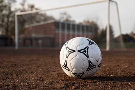 soccer ball on fieldの写真素材