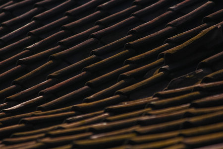 Roof tiles of a traditional house in Indonesia