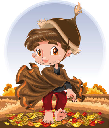 Autumn Character, cartoon and vector illustrationのイラスト素材