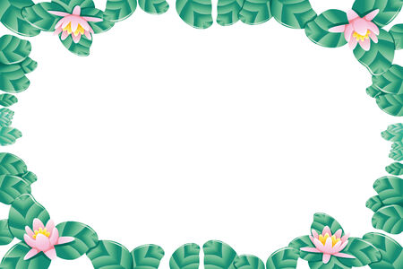 Lotus frame - cartoon and vector illustrationのイラスト素材