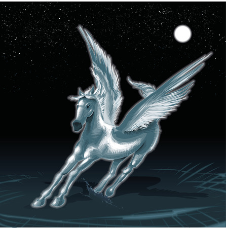 Pegasus. Cartoon and vector illustration.のイラスト素材