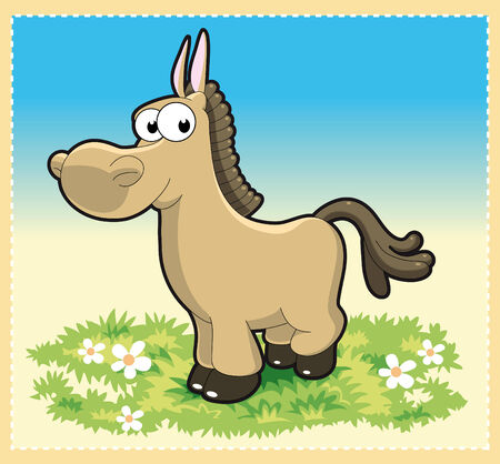 Funny horse - Cartoon and vector illustrationのイラスト素材