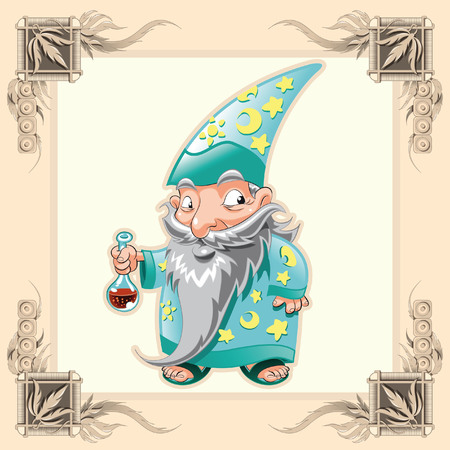 Funny Magician. Cartoon and vector illustration.のイラスト素材