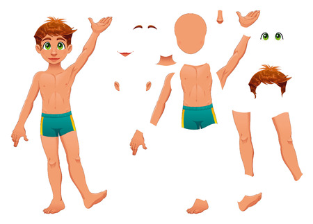 Parts of body. Cartoon and vector separated elements.のイラスト素材