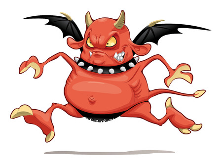 Funny demon. Cartoon character. Isolated objectのイラスト素材