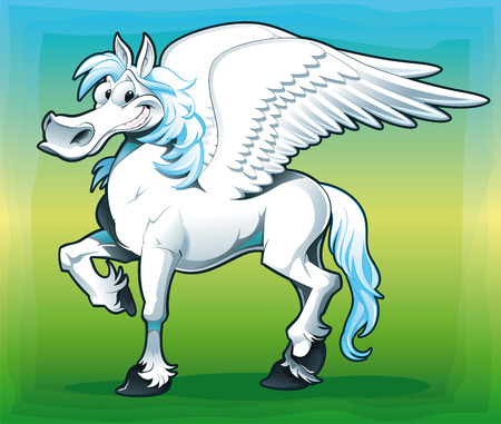 Pegasus. Funny cartoon  のイラスト素材