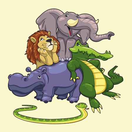 Group of animals of savannah. のイラスト素材