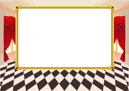 Funny card with empty space for text. Vector illustration, A3-A4-A5 sizes, proportioned.のイラスト素材