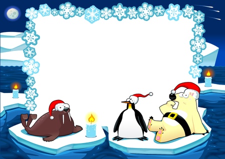 Funny card with empty space for text. Vector illustration, A3-A4-A5 sizes, proportioned.のイラスト素材