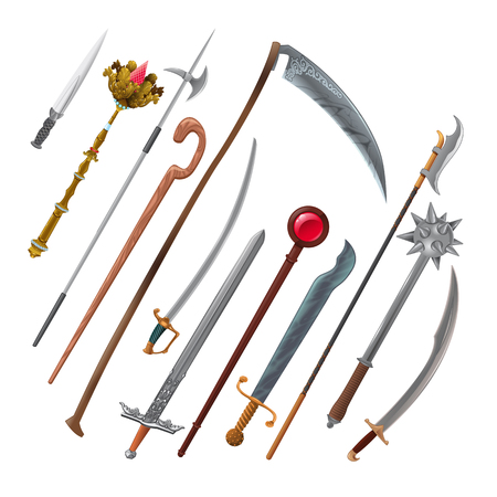 Set of different weapons. のイラスト素材