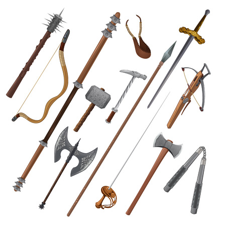 Set of different weapons. のイラスト素材