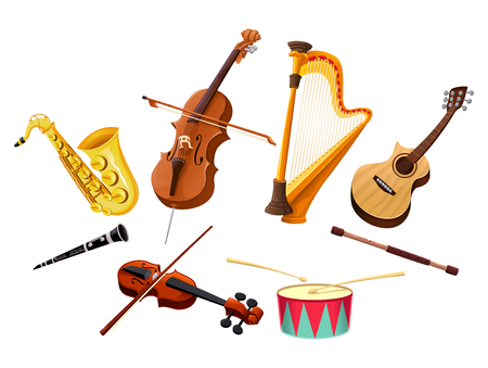 Musical instruments. Vector isolated objectsのイラスト素材