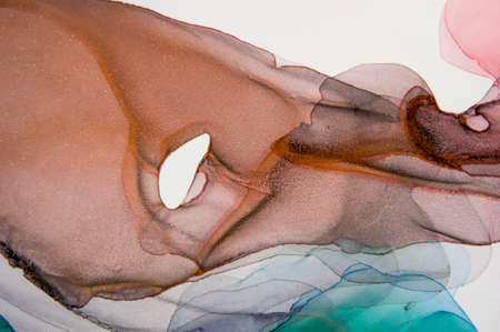 Abstract fluid art in alcohol ink painting technique.の写真素材