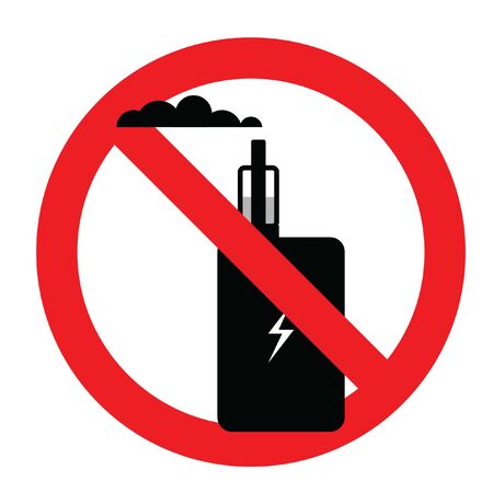 Electronic smoking prohibition sign. Simple vector illustrationのイラスト素材