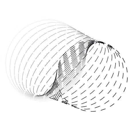 Modern abstract vector illustration. Digital futuristic monochrome linear shape. Beauty of complex contemporary technologies. Geometric background. Element of designのイラスト素材