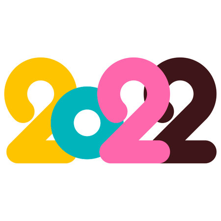 2022 text design. Pastel color vector illustration