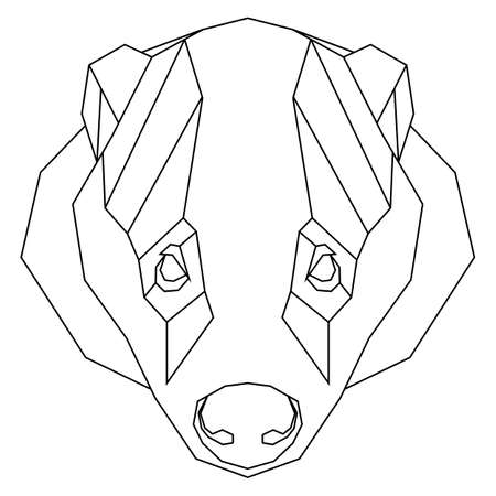 Abstract polygonal head of badger. Geometric vector illustration.のイラスト素材