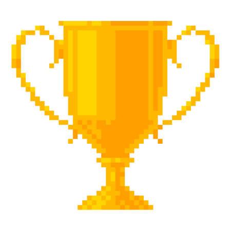 8 bit pixel sports cup. vector illustrationのイラスト素材