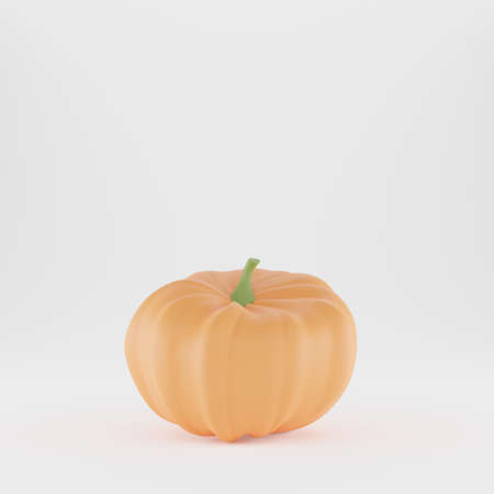 Orange pumpkin on white background. 3d rendering.の写真素材