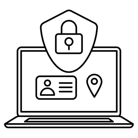 VPN service. Laptop with secure VPN connection concept. virtual private network. Cyber security, secure web traffic, data protection. Internet security software for computersのイラスト素材