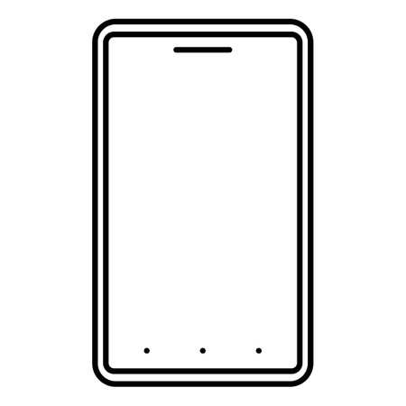 Smartphone frameless icon in outline design. mobile phone in line styleのイラスト素材