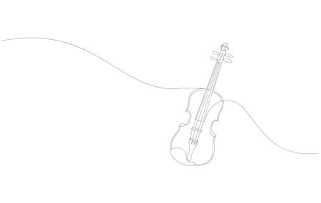 Violin continuous line drawing. minimalist one line style designのイラスト素材
