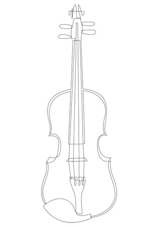 Violin continuous line drawing. minimalist designのイラスト素材