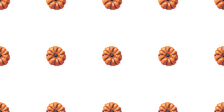Pumpkin seamless pattern pixel art. 8-bit Halloween pattern. Background for wrapping paper. Vector.のイラスト素材