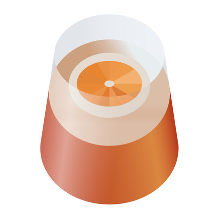 Negroni Cocktail in old fashioned glass with orange slice.  Vector illustration.のイラスト素材