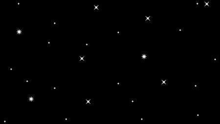 Pixel art starry sky background. Black night background with shiny stars. Outer space 8bit texture. Vector cosmic backdropのイラスト素材