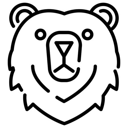 Bear Head Line Icon Vector with Editable Strokeのイラスト素材