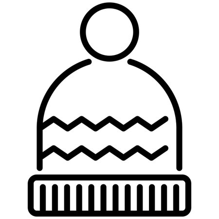 Warm Hat Line Icon Vector with Editable Strokeのイラスト素材