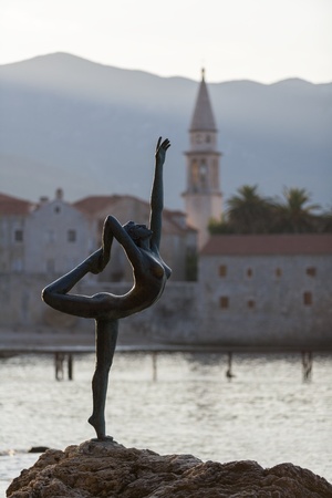 Dancing Girl Statue, Budva, Montenegroのeditorial素材