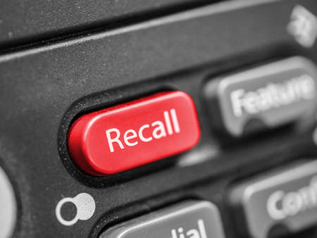recall button of office  telephone, recall conceptの写真素材
