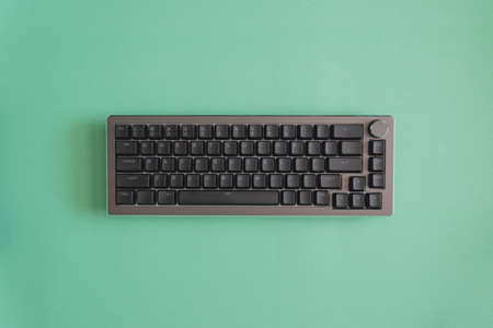 gaming keyboard on green screenの写真素材