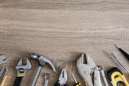top view of Mechanic toolsの写真素材