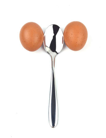 Spoon and eggの写真素材