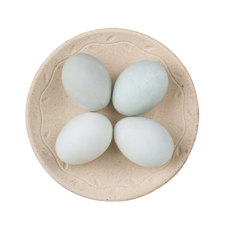 Salted Duck Egg on the tableの写真素材