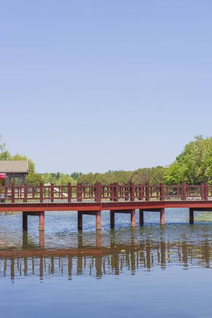 Old chinese classical corridor and architecture at the Summer Palaceのeditorial素材