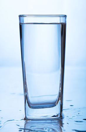Glass of water  Isolated on a white background.の写真素材