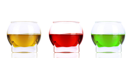 Colourful beverages in different glassesの写真素材